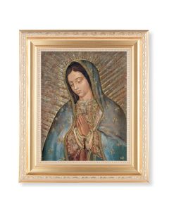 10 1/4" x 12 1/4" Satin Gold Frame with an 8" x 10" Gold Our Lady of Perpetual Help Print