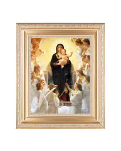 10 1/4" x 12 1/4" Satin Gold Frame with an 8" x 10" Bouguereau: Queen of Angels Print