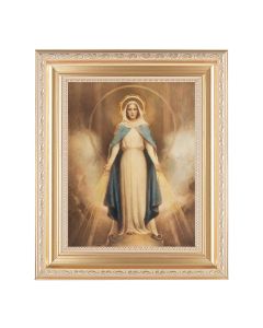 10 1/4" x 12 1/4" Satin Gold Frame with an 8" x 10" Chambers: Miraculous Mary Print