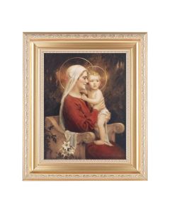 10 1/4" x 12 1/4" Satin Gold Frame with an 8" x 10" Chambers: Madonna and Child Print
