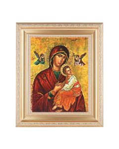 10 1/4" x 12 1/4" Satin Gold Frame with an 8" x 10" Our Lady of Passion Print