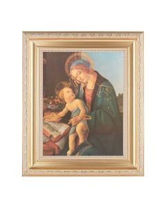 10 1/4" x 12 1/4" Satin Gold Frame with an 8" x 10" Botticelli: Madonna and Child Print