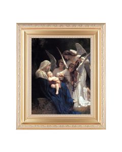 10 1/4" x 12 1/4" Satin Gold Frame with an 8" x 10" Bouguereau: Heavenly Melody Print