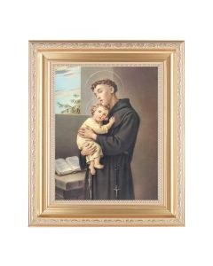 10 1/4" x 12 1/4" Satin Gold Frame with an 8" x 10" St. Anthony  Print