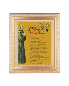 10 1/4" x 12 1/4" Satin Gold Frame with an 8" x 10" Prayer of Saint Francis Print