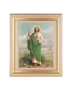 10 1/4" x 12 1/4" Satin Gold Frame with an 8" x 10" Saint Jude Print