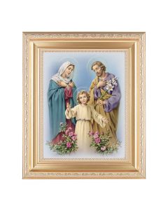 10 1/4" x 12 1/4" Satin Gold Frame with an 8" x 10" Holy Family Print