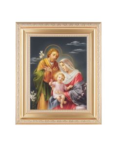 10 1/4" x 12 1/4" Satin Gold Frame with an 8" x 10" Holy Family Print