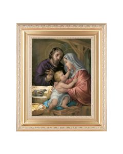 10 1/4" x 12 1/4" Satin Gold Frame with an 8" x 10" Holy Family Print