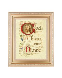 10 1/4" x 12 1/4" Satin Gold Frame with an 8" x 10" Christ House Blessing Print
