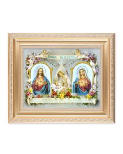 10 1/4" x 12 1/4" Satin Gold Frame with an 8" x 10" Baby Room Blessing Print