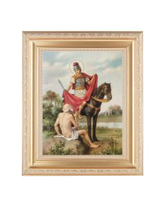 10 1/4" x 12 1/4" Satin Gold Frame with an 8" x 10" St. Martin of Tours Print