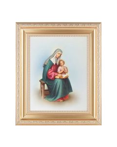 10 1/4" x 12 1/4" Satin Gold Frame with an 8" x 10" Saint Anne Print