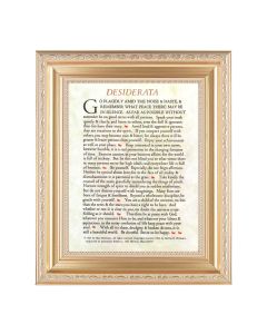 10 1/4" x 12 1/4" Satin Gold Frame with an 8" x 10" Desiderata Print