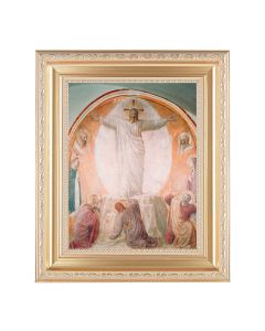 10 1/4" x 12 1/4" Satin Gold Frame with an 8" x 10" Transfiguration of Christ Print