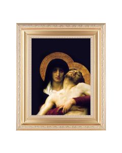 10 1/4" x 12 1/4" Satin Gold Frame with an 8" x 10" The Pieta Print