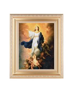 10 1/4" x 12 1/4" Satin Gold Frame with an 8" x 10" Immaculate Conception Print