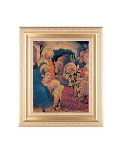 10 1/4" x 12 1/4" Satin Gold Frame with an 8" x 10" Gentile da Fabriano's: Adoration of the Magi Print