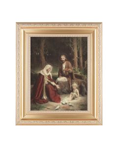 10 1/4" x 12 1/4" Satin Gold Frame with an 8" x 10" Holy Family Print