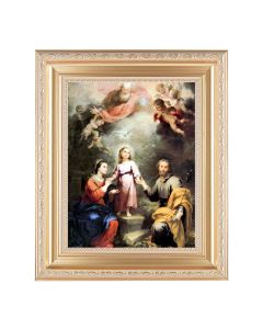 10 1/4" x 12 1/4" Satin Gold Frame with an 8" x 10" Heavenly and Earthly Trinities Print