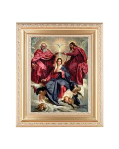 10 1/4" x 12 1/4" Satin Gold Frame with an 8" x 10" Crowning of Mary Print