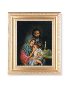 10 1/4" x 12 1/4" Satin Gold Frame with an 8" x 10" Holy Family Print