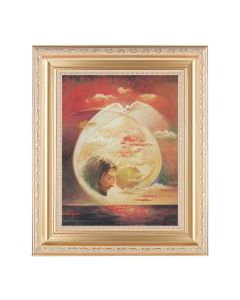 10 1/4" x 12 1/4" Satin Gold Frame with an 8" x 10" Segura: Trinity Print