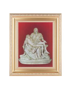 10 1/4" x 12 1/4" Satin Gold Frame with an 8" x 10" The Pieta Print