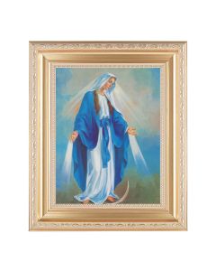 10 1/4" x 12 1/4" Satin Gold Frame with an 8" x 10" Our Lady of Grace Print