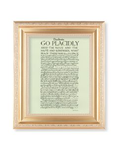 10 1/4" x 12 1/4" Satin Gold Frame with an 8" x 10" Go Placidly Print