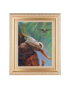 10 1/4" x 12 1/4" Satin Gold Frame with an 8" x 10" The Lost Sheep Print