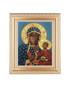10 1/4" x 12 1/4" Satin Gold Frame with an 8" x 10" Our Lady of Czestochowa Print