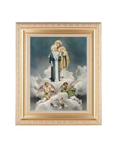 10 1/4" x 12 1/4" Satin Gold Frame with an 8" x 10" Chambers: Jesus and Mary Print
