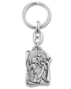 Saint Christopher and Our Lady of Grace Keychain