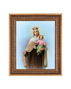 11"x14" O.L. of Mt. Carmel Print in a 13.5" x 16 9/16" Vintage Bronze with Acanthus Leaves Frame with Velvet Backing and Plexiglass