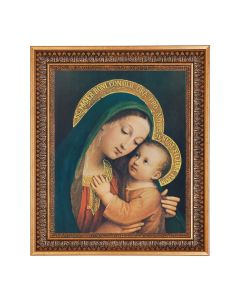 11"x14" O.L. of Good Counsel Print in a 13.5" x 16 9/16" Vintage Bronze with Acanthus Leaves Frame with Velvet Backing and Plexiglass