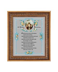 11"x14" House Blessing SHJ Print in a 13.5" x 16 9/16" Vintage Bronze with Acanthus Leaves Frame with Velvet Backing and Plexiglass