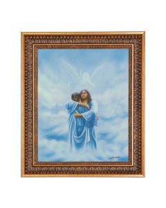 11"x14" Welcome Home: The Reunion Print in a 13.5" x 16 9/16" Vintage Bronze with Acanthus Leaves Frame with Velvet Backing and Plexiglass
