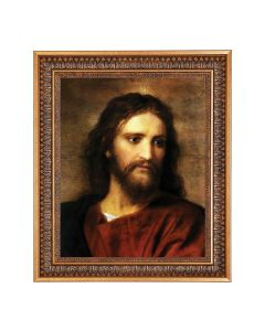 11"x14" Hoffman: Christ at 33 Print in a 13.5" x 16 9/16" Vintage Bronze with Acanthus Leaves Frame with Velvet Backing and Plexiglass