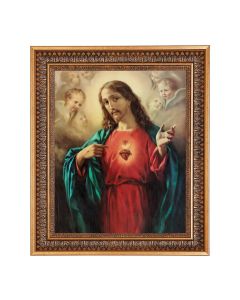 11"x14" S.H.J. Print in a 13.5" x 16 9/16" Vintage Bronze with Acanthus Leaves Frame with Velvet Backing and Plexiglass