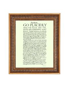 11"x14" Go Placidly Print in a 13.5" x 16 9/16" Vintage Bronze with Acanthus Leaves Frame with Velvet Backing and Plexiglass