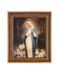 11"x14" Chambers: O.L. Among the Lilies Print in a 13.5" x 16 9/16" Vintage Bronze with Acanthus Leaves Frame with Velvet Backing and Plexiglass