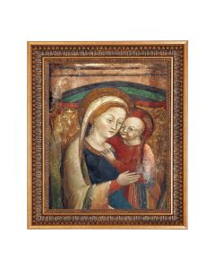 11"x14" O.L. of Good Counsel (Genazzano Italy) Print in a 13.5" x 16 9/16" Vintage Bronze with Acanthus Leaves Frame with Velvet Backing and Plexiglass