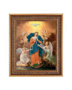 11"x14" O.L. Untier of Knots Print in a 13.5" x 16 9/16" Vintage Bronze with Acanthus Leaves Frame with Velvet Backing and Plexiglass 