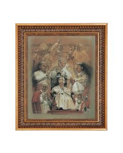 11"x14" St. John Paul II-Life Print in a 13.5" x 16 9/16" Vintage Bronze with Acanthus Leaves Frame with Velvet Backing and Plexiglass