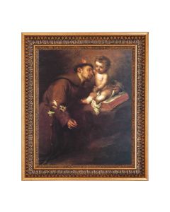 11"x14" Murillo: Saint Anthony Print in a 13.5" x 16 9/16" Vintage Bronze with Acanthus Leaves Frame with Velvet Backing and Plexiglass