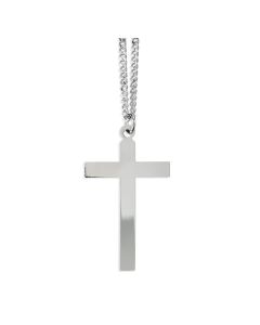 Nickel Finish Cross on a 24" Stainless Chain