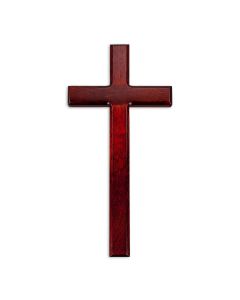 13" DARK CHERRY WOOD CROSS Boxed