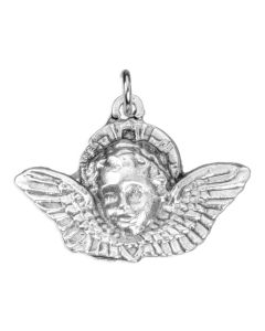 Silver Oxidized Cherub Charm