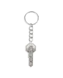Key of Saints Keychain in Silvertone